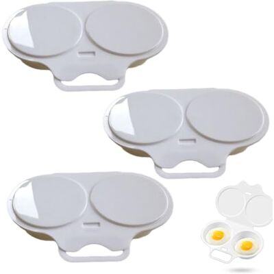 VIMAZ Stedwell Microwave Egg Cooker, Stedwell Microwave Egg Poacher 2 Cavity Nonstick Poached Egg Maker with Lid, Quick-Heat Microwave Egg Cooker for Kitchen Cooking Tool VIMAZ Stedwell Microwave Egg Cooker, Stedwell Microwave Egg Poacher 2 Cavity Nonstick Poached Egg Maker with Lid, Quick-Heat Microwave Egg Cooker for Kitchen Cooking Tool