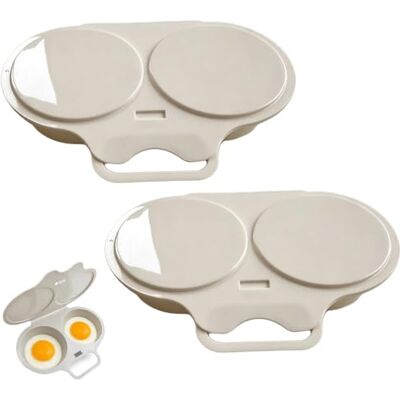 New lumine Havorica Microwave Egg Poacher 2 BPA Free (One Size, gray*2) Havorica Microwave Egg Cooker -2 Cavity Nonstick Poached Egg Maker With Lid New lumine Havorica Microwave Egg Poacher 2 BPA Free (One Size, gray*2) Havorica Microwave Egg Cooker -2 Cavity Nonstick Poached Egg Maker With Lid