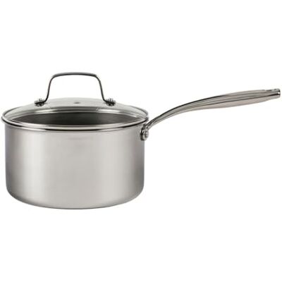 lakeland Tri-Clad 20cm Saucepan with Lid – Premium 3-Ply Stainless Steel Pot, PFAS-Free Healthy Non-Stick Coating, Even Heat Aluminium Core, Induction & Metal Utensil Safe lakeland Tri-Clad 20cm Saucepan with Lid – Premium 3-Ply Stainless Steel Pot, PFAS-Free Healthy Non-Stick Coating, Even Heat Aluminium Core, Induction & Metal Utensil Safe