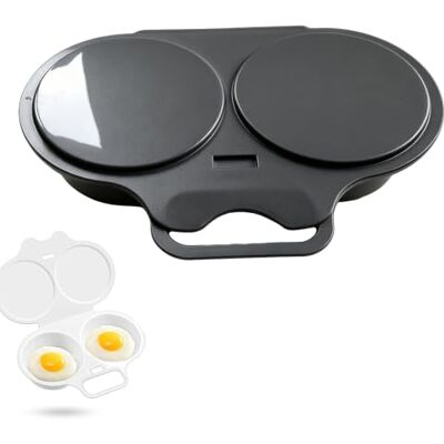 VIMAZ Stedwell Microwave Egg Cooker, Stedwell Microwave Egg Poacher (black) 2 Cavity Nonstick Poached Egg Maker with Lid, Quick-Heat Microwave Egg Cooker for Kitchen Cooking Tool VIMAZ Stedwell Microwave Egg Cooker, Stedwell Microwave Egg Poacher (black) 2 Cavity Nonstick Poached Egg Maker with Lid, Quick-Heat Microwave Egg Cooker for Kitchen Cooking Tool