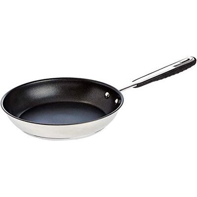 Amazon Basics Stainless Steel Frying Pan - 28cm, Non-Stick, Induction Amazon Basics Stainless Steel Frying Pan - 28cm, Non-Stick, Induction