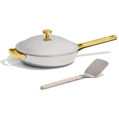 Our Place Mini Titanium Always Pan Pro 8.5" Nonstick Frying Pan w/Spatula Tri-Ply Titanium & Stainless Steel Safe for Oven, Induction & All Cooktops up to 400°C Includes Spatula Gold Our Place Mini Titanium Always Pan Pro 8.5" Nonstick Frying Pan w/Spatula Tri-Ply Titanium & Stainless Steel Safe for Oven, Induction & All Cooktops up to 400°C Includes Spatula Gold