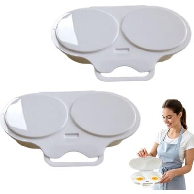 CareUplift Cufryna Microwave Egg Cooker, Cufryna Microwave Egg Poacher, 2 Cavity Nonstick Poached Egg Maker With Lid, BPA Free, Microwave Omelette Maker CareUplift Cufryna Microwave Egg Cooker, Cufryna Microwave Egg Poacher, 2 Cavity Nonstick Poached Egg Maker With Lid, BPA Free, Microwave Omelette Maker