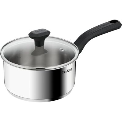 Tefal Comfort Max 18cm Stainless Steel Saucepan with Glass Lid, Durable Cookware for Healthy Cooking, Induction Compatible, Ergonomic Stay-Cool Handle, C9732304 Tefal Comfort Max 18cm Stainless Steel Saucepan with Glass Lid, Durable Cookware for Healthy Cooking, Induction Compatible, Ergonomic Stay-Cool Handle, C9732304