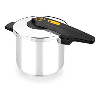 BRA Excellent 7 Litre Easy Open Pressure Cooker 18/10 Stainless Steel with 2 Cooking Programs and Opening Lock System Suitable for All Types of Kitchens BRA Excellent 7 Litre Easy Open Pressure Cooker 18/10 Stainless Steel with 2 Cooking Programs and Opening Lock System Suitable for All Types of Kitchens