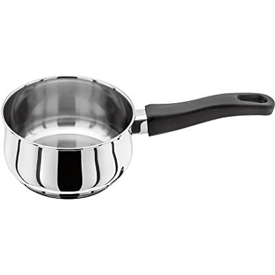 Judge Vista JJ01A Stainless Steel Milk Pan 14cm 900ml Induction Ready, Oven Safe, 25 Year Guarantee Judge Vista JJ01A Stainless Steel Milk Pan 14cm 900ml Induction Ready, Oven Safe, 25 Year Guarantee