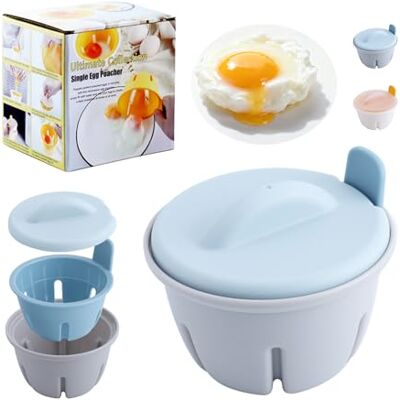 Adofous Egg Poacher Microwave Egg Cooker, 3 IN 1 Drain Poached Egg Cups with Lid and Removable Tray, Egg Boiler Poacher Maker for Perfect Eggs, Easy to Use Kitchen Cooking Gadgets (Blue) Adofous Egg Poacher Microwave Egg Cooker, 3 IN 1 Drain Poached Egg Cups with Lid and Removable Tray, Egg Boiler Poacher Maker for Perfect Eggs, Easy to Use Kitchen Cooking Gadgets (Blue)