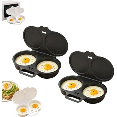 Athem Havorica Microwave Egg Poacher,2Cavity NonStick Poached Egg Maker,Black,2PC BPA Free, for 2 eggs with non stick cups and lid, ideal for quick poached eggs, omelettes and breakfasts Athem Havorica Microwave Egg Poacher,2Cavity NonStick Poached Egg Maker,Black,2PC BPA Free, for 2 eggs with non stick cups and lid, ideal for quick poached eggs, omelettes and breakfasts
