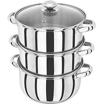 Judge Essentials HX05 Stainless Steel 3 Tier Steamer - Steamer Judge Essentials HX05 Stainless Steel 3 Tier Steamer - Steamer