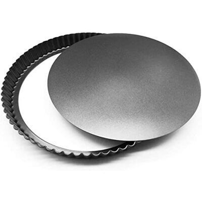joeji's Kitchen Joejis Quiche Dish 28cm Non Stick Carbon Steel Perfect Tart Pie Flan Tin for Oven Easy Release Loose Base Freezer and Dishwasher Safe Large Baking Pastry Dish Tins joeji's Kitchen Joejis Quiche Dish 28cm Non Stick Carbon Steel Perfect Tart Pie Flan Tin for Oven Easy Release Loose Base Freezer and Dishwasher Safe Large Baking Pastry Dish Tins