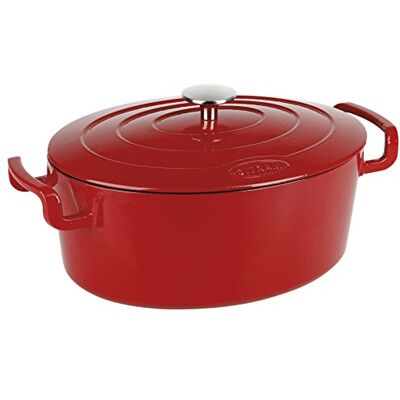 Sitram 711088 - Oval Cast Iron Roasting Pan - 5L Sitram 711088 - Oval Cast Iron Roasting Pan - 5L