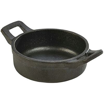 Genware Mini Cast Iron Round Eared Dish 11cm, Single Genware Mini Cast Iron Round Eared Dish 11cm, Single