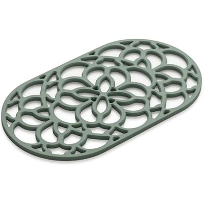 Zeal Large Silicone Trivet Mat Kitchen Worktop Protector for Hot Pots & Pans (32 x 18 cm) – Heat Resistant Non-Slip Oval Trivet (Dark Sage) Zeal Large Silicone Trivet Mat Kitchen Worktop Protector for Hot Pots & Pans (32 x 18 cm) – Heat Resistant Non-Slip Oval Trivet (Dark Sage)