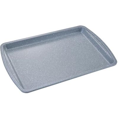 apollo THE HOUSEWARES BRAND Large Baking Rectangle Oven Tray, Carbon Steel with Non-Stick Granite Stone Effect Coating, Kitchen Pan Sheet for Roasting, Easy Clean, 50x31x2.5cm, Grey apollo THE HOUSEWARES BRAND Large Baking Rectangle Oven Tray, Carbon Steel with Non-Stick Granite Stone Effect Coating, Kitchen Pan Sheet for Roasting, Easy Clean, 50x31x2.5cm, Grey