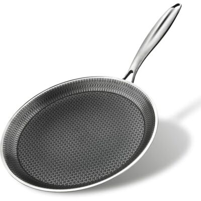 DCIGNA Nonstick Crepe Pan, 11Inch Stainless Steel Crepe Pan, Honeycomb Coating Flat Skillet Tawa Dosa Tortilla Omelet Griddle Pan, PFOA Free, Induction Compatible DCIGNA Nonstick Crepe Pan, 11Inch Stainless Steel Crepe Pan, Honeycomb Coating Flat Skillet Tawa Dosa Tortilla Omelet Griddle Pan, PFOA Free, Induction Compatible