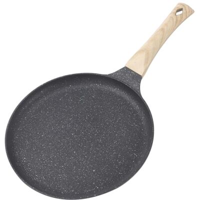YAGOKKI 24cm Non-Stick Crepe Pan, Aluminum Flat Bottom Pancake Griddle, Rapid Heating Nonstick Frying Wok with Wooden Handle, Induction Hob Compatible for Pizza, Eggs, Steak, Cake, Pancakes YAGOKKI 24cm Non-Stick Crepe Pan, Aluminum Flat Bottom Pancake Griddle, Rapid Heating Nonstick Frying Wok with Wooden Handle, Induction Hob Compatible for Pizza, Eggs, Steak, Cake, Pancakes
