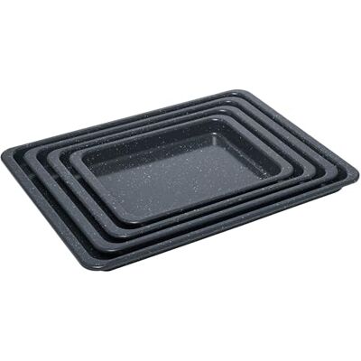 ProCook Granite Non-Stick Baking Tray Set (4 Piece) Heavy Gauge Carbon Steel, Dishwasher Safe, 10 Year Guarantee ProCook Granite Non-Stick Baking Tray Set (4 Piece) Heavy Gauge Carbon Steel, Dishwasher Safe, 10 Year Guarantee