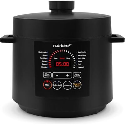 Nutrichef Pressure Cooker Electric Multi Cooker 6L – 12 in 1 Multicooker Digital One Pot Cooker with Presets, Non Stick Inner Pot, Adjustable Time & Temperature Nutrichef Pressure Cooker Electric Multi Cooker 6L – 12 in 1 Multicooker Digital One Pot Cooker with Presets, Non Stick Inner Pot, Adjustable Time & Temperature