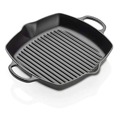 LE CREUSET Signature Enamelled Cast Iron Square Griddle Pan with 2 Handles 30cm Matte Black, 20200300000422 LE CREUSET Signature Enamelled Cast Iron Square Griddle Pan with 2 Handles 30cm Matte Black, 20200300000422