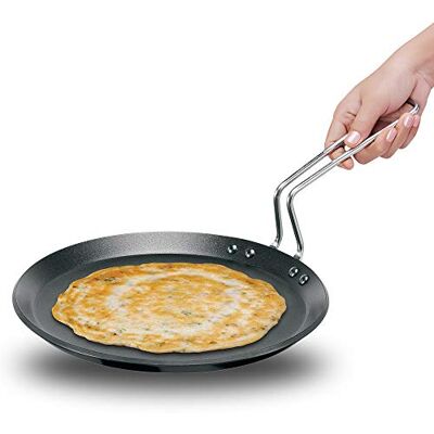 HAWKINS Futura Non-Stick Induction Compatible Flat Tava Griddle, 10" Induction, Black, HAWKINS Futura Non-Stick Induction Compatible Flat Tava Griddle, 10" Induction, Black,