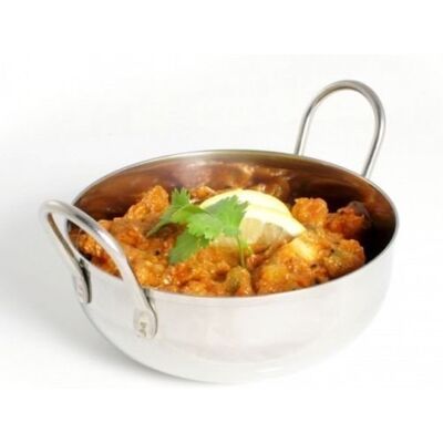 Sunnex by Chefline Set of 2 Stainless Steel Balti Serving Dish 15cm/6" Curry Bowl, Karahi, Kadai, Indian Dining Sunnex by Chefline Set of 2 Stainless Steel Balti Serving Dish 15cm/6" Curry Bowl, Karahi, Kadai, Indian Dining