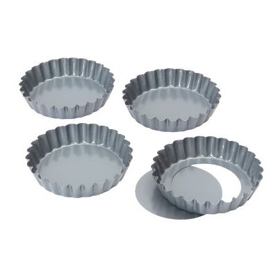 Dexam Non-Stick Loose Base Mini Quiche/Tart pan, Set of 4 10 cmx 1.75cm Set of 4, Grey, 17841492 Dexam Non-Stick Loose Base Mini Quiche/Tart pan, Set of 4 10 cmx 1.75cm Set of 4, Grey, 17841492