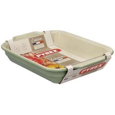 Pyrex Creation Rectangular Ceramic Oven Dish, 37 x 28 cm, Sage Green Pyrex Creation Rectangular Ceramic Oven Dish, 37 x 28 cm, Sage Green
