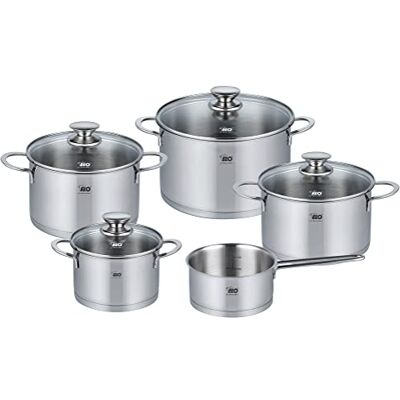 ELO 72596 Galant 5-Piece Saucepan Set Stainless Steel Silver ELO 72596 Galant 5-Piece Saucepan Set Stainless Steel Silver