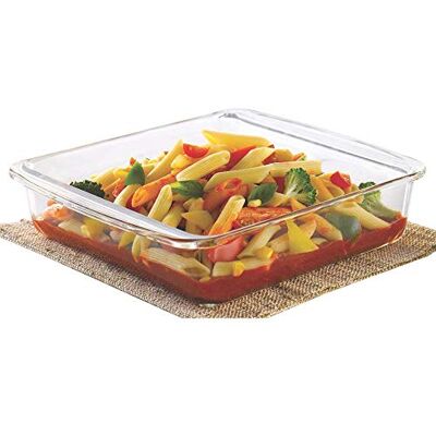 Borosil 800 ml Baking & Serving Dish with Handle icate Glass Square Shape Bakeware and Serveware Casserole Dish Tray Microwave, Oven & Dishwasher Safe Bowl (Transparent) Borosil 800 ml Baking & Serving Dish with Handle icate Glass Square Shape Bakeware and Serveware Casserole Dish Tray Microwave, Oven & Dishwasher Safe Bowl (Transparent)