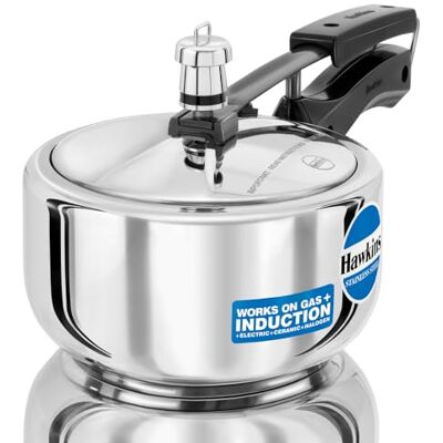 HAWKINS Stainless Steel Induction Compatible Pressure Cooker, 2 Litre, Silver (HSS20) HAWKINS Stainless Steel Induction Compatible Pressure Cooker, 2 Litre, Silver (HSS20)