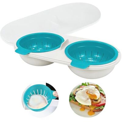 Extraible Microwave Egg Poacher, Reusable Poached Egg Maker Microwave Egg Cooker, 2 Cavity Edible Silicone Double Drain Poached Egg Cups, Egg Cooker Kitchen Cooking Gadget Extraible Microwave Egg Poacher, Reusable Poached Egg Maker Microwave Egg Cooker, 2 Cavity Edible Silicone Double Drain Poached Egg Cups, Egg Cooker Kitchen Cooking Gadget