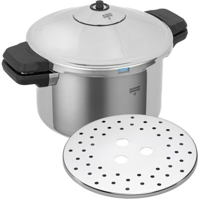Kuhn Rikon Pressure Cooker 5L/22cm, Stainless Steel Multi Cooker Pot Food Steamer, Side Grips, Auto Lock Lid, Instant Cook Pot, 5 Safety Features, 2 Pressure Settings Duromatic Inox Kuhn Rikon Pressure Cooker 5L/22cm, Stainless Steel Multi Cooker Pot Food Steamer, Side Grips, Auto Lock Lid, Instant Cook Pot, 5 Safety Features, 2 Pressure Settings Duromatic Inox