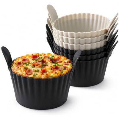FIXTOOLS 6Pcs Air Fryer Ramekins, Silicone Egg Poacher, Muffin & Cupcake Cases Set of 6, Reusable Silicone, Muffin Baking, Egg Poaching, Air Fryer Safe FIXTOOLS 6Pcs Air Fryer Ramekins, Silicone Egg Poacher, Muffin & Cupcake Cases Set of 6, Reusable Silicone, Muffin Baking, Egg Poaching, Air Fryer Safe