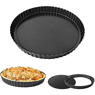 AZKEEGREY 2 Pack Quiche Dishes for The Oven Non-Stick, 24cm Quiche Tins with Loose Base, Round Flan Dish with Removable Loose Bottom Tart Tin for Baking AZKEEGREY 2 Pack Quiche Dishes for The Oven Non-Stick, 24cm Quiche Tins with Loose Base, Round Flan Dish with Removable Loose Bottom Tart Tin for Baking