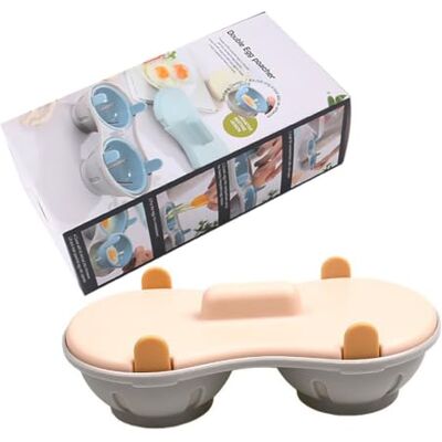 Sovtay Double Compartment Microwave Egg Steamer Box, Kitchen Egg Cooking Mold, 2-Cavity Food-Grade Silicone Egg Poacher Cooker with Double Drain, Kitchen Gadget (Orange) Sovtay Double Compartment Microwave Egg Steamer Box, Kitchen Egg Cooking Mold, 2-Cavity Food-Grade Silicone Egg Poacher Cooker with Double Drain, Kitchen Gadget (Orange)