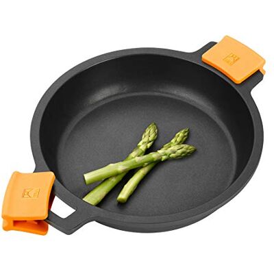 BRA isogona Efficient low non-stick saucepan 24 cm without lid leg for all hob types and induction BRA isogona Efficient low non-stick saucepan 24 cm without lid leg for all hob types and induction