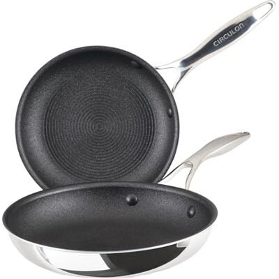 Circulon Scratch Defense 22cm & 25cm Stainless Steel Frying Pan Set with Extreme Non Stick – Induction Frying Pan, All Hob Suitable Circulon Scratch Defense 22cm & 25cm Stainless Steel Frying Pan Set with Extreme Non Stick – Induction Frying Pan, All Hob Suitable