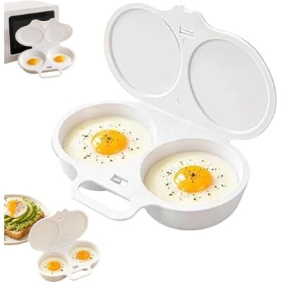 Athem Havorica Microwave Egg Poacher,2Cavity NonStick Poached Egg Maker,White,1PC BPA Free, for 2 eggs with non stick cups and lid, ideal for quick poached eggs, omelettes and breakfasts Athem Havorica Microwave Egg Poacher,2Cavity NonStick Poached Egg Maker,White,1PC BPA Free, for 2 eggs with non stick cups and lid, ideal for quick poached eggs, omelettes and breakfasts