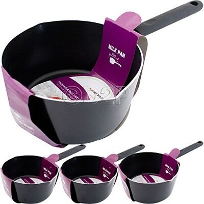 BARGAINS-GALORE Non Stick Milk Pan Heat Treated Aluminium, Nonstick Coated Kitchen Cooking Frying Milkpan Multi Purpose Cookware Kitchenware Food Preparation (18Cm) BARGAINS-GALORE Non Stick Milk Pan Heat Treated Aluminium, Nonstick Coated Kitchen Cooking Frying Milkpan Multi Purpose Cookware Kitchenware Food Preparation (18Cm)