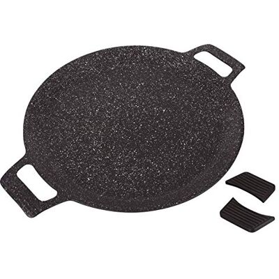 KAMBERG Bread pan/Crepe pan/Crepe pan 32 cm Cast Aluminium Stone Coating Suitable for All Heat Sources Including Induction PFOA Free 0008106 KAMBERG Bread pan/Crepe pan/Crepe pan 32 cm Cast Aluminium Stone Coating Suitable for All Heat Sources Including Induction PFOA Free 0008106