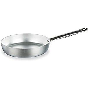 Pentole Agnelli Professional Aluminium 3 Mm. Straight Frying Pan 3 Mm. Thick With Tubular Steel Handle, Diameter 30 Cm.