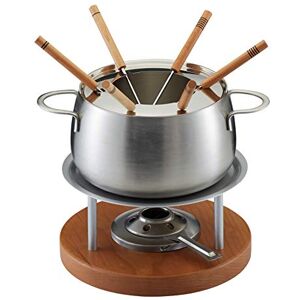 Kuhn Rikon Zermatt Meat Fondue Set, Stainless Steel, Silver/Brown Kuhn Rikon Zermatt Meat Fondue Set, Stainless Steel, Silver/Brown