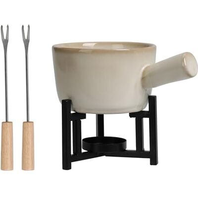 Muddy Hands Fondue Set with Pot, Burner & Forks – Classic Cheese & Chocolate Fondue Set for Entertaining, Tabletop Fondue Kit for Home Dining Muddy Hands Fondue Set with Pot, Burner & Forks – Classic Cheese & Chocolate Fondue Set for Entertaining, Tabletop Fondue Kit for Home Dining