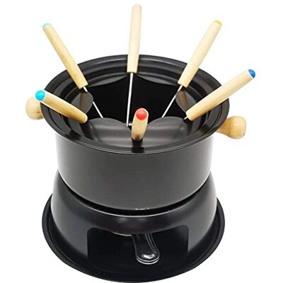 Pesfehhy Mini Stainless Steel Fondue Pot Set Cheese Chocolate Fondue 6 Dipping Forks and Removable Pot Melts Candy Sauce Dip Pesfehhy Mini Stainless Steel Fondue Pot Set Cheese Chocolate Fondue 6 Dipping Forks and Removable Pot Melts Candy Sauce Dip