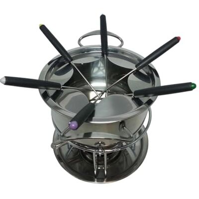 MRNHA Fondue Pot Set Fondue Pot Multipurpoise Outdoor Camping with 6 Sticks Stainless Steel Chocolate Cheese Fondue Pot MRNHA Fondue Pot Set Fondue Pot Multipurpoise Outdoor Camping with 6 Sticks Stainless Steel Chocolate Cheese Fondue Pot