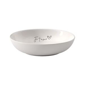 Villeroy & Boch Statement Shallow Bowl je T'Aime, ⌀18 cm, Premium Porcelain, White Villeroy & Boch Statement Shallow Bowl je T'Aime, ⌀18 cm, Premium Porcelain, White