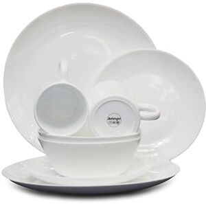 Vango Opal 16 Piece Dinnerware Tempered Glass Dining Set: 2 Dinner Plates, 2 Side Plates, 2 Bowls, 2 Mugs, Dishwasher & Microwave Safe Vango Opal 16 Piece Dinnerware Tempered Glass Dining Set: 2 Dinner Plates, 2 Side Plates, 2 Bowls, 2 Mugs, Dishwasher & Microwave Safe
