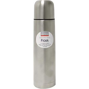 Fine Elements 1.0 Litre Vacuum Flask Set Steel with Push Button Pourer, Silver Fine Elements 1.0 Litre Vacuum Flask Set Steel with Push Button Pourer, Silver