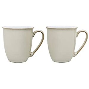 Denby Linen Cream Coffee Mugs Set of 2-330ml Stoneware Tea Mug Set Dishwasher Safe, Microwave Safe Denby Linen Cream Coffee Mugs Set of 2-330ml Stoneware Tea Mug Set Dishwasher Safe, Microwave Safe