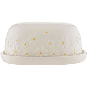 Kensington Daisy Butter Dish Ceramic Butter Keeper with Embossed Daisy Design Cream Glaze Kitchen Butter Storage Kensington Daisy Butter Dish Ceramic Butter Keeper with Embossed Daisy Design Cream Glaze Kitchen Butter Storage